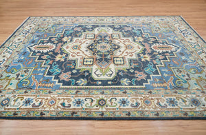 Turkish Oushak Rug Grey And Blue - Alef home
