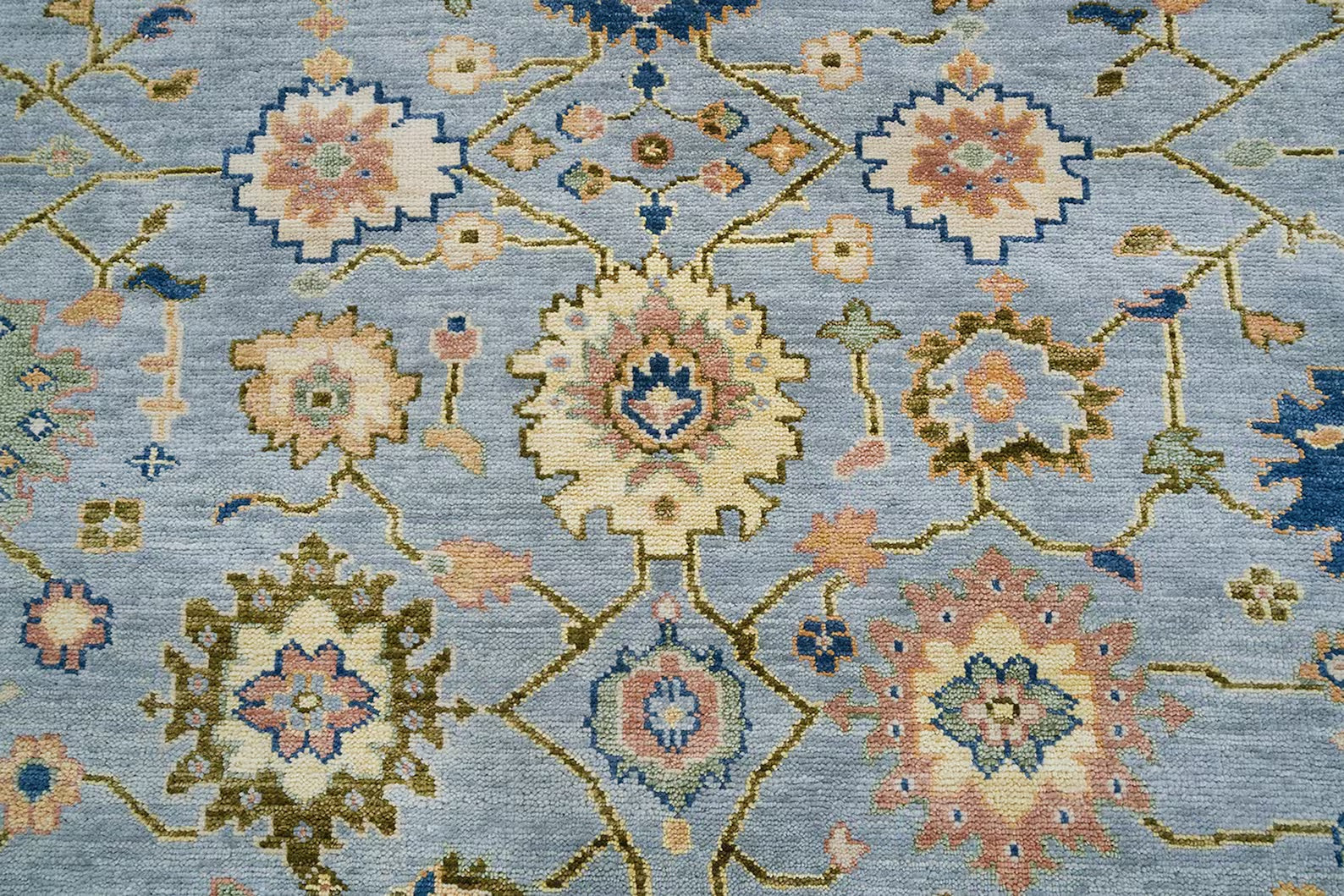 Turkish Oushak Rug Grey And Blue