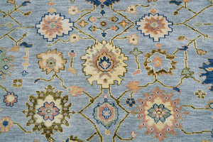 Turkish Oushak Rug Grey And Blue - Alef home