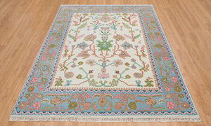 Turkish Oushak Rug Pink And Ivory - Alef home