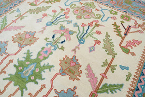 Turkish Oushak Rug Pink And Ivory - Alef home