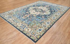 Turkish Oushak Rug Grey And Blue - Alef home
