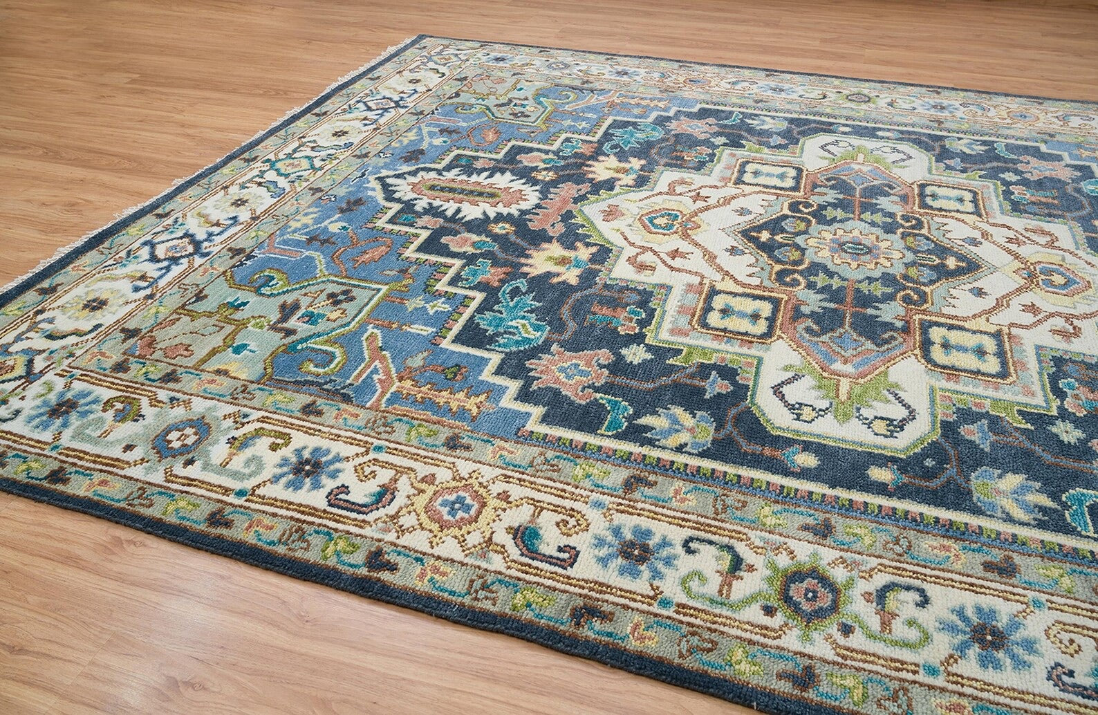 Turkish Oushak Rug Grey And Blue