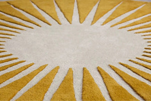 Tufted Round Rug Yellow Colour - Alef home