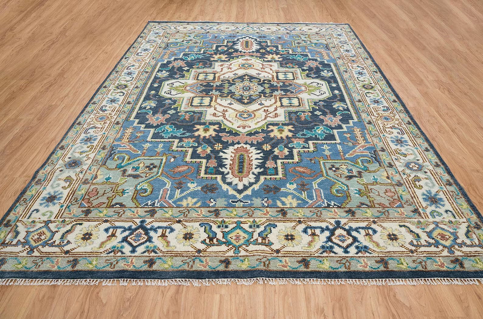 Turkish Oushak Rug Grey And Blue