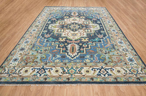 Turkish Oushak Rug Grey And Blue - Alef home