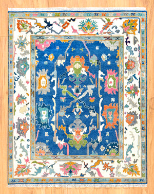 Turkish Oushak Rug Navy Blue - Alef home