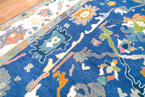 Turkish Oushak Rug Navy Blue - Alef home