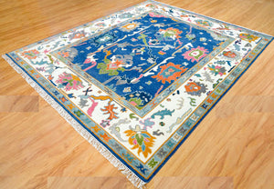 Turkish Oushak Rug Navy Blue - Alef home