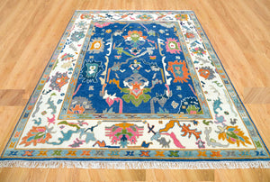 Turkish Oushak Rug Navy Blue - Alef home