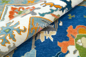 Turkish Oushak Rug Navy Blue - Alef home