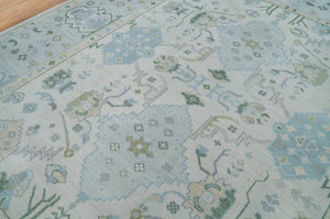 Turkish Oushak Rug Blue And White - Alef home