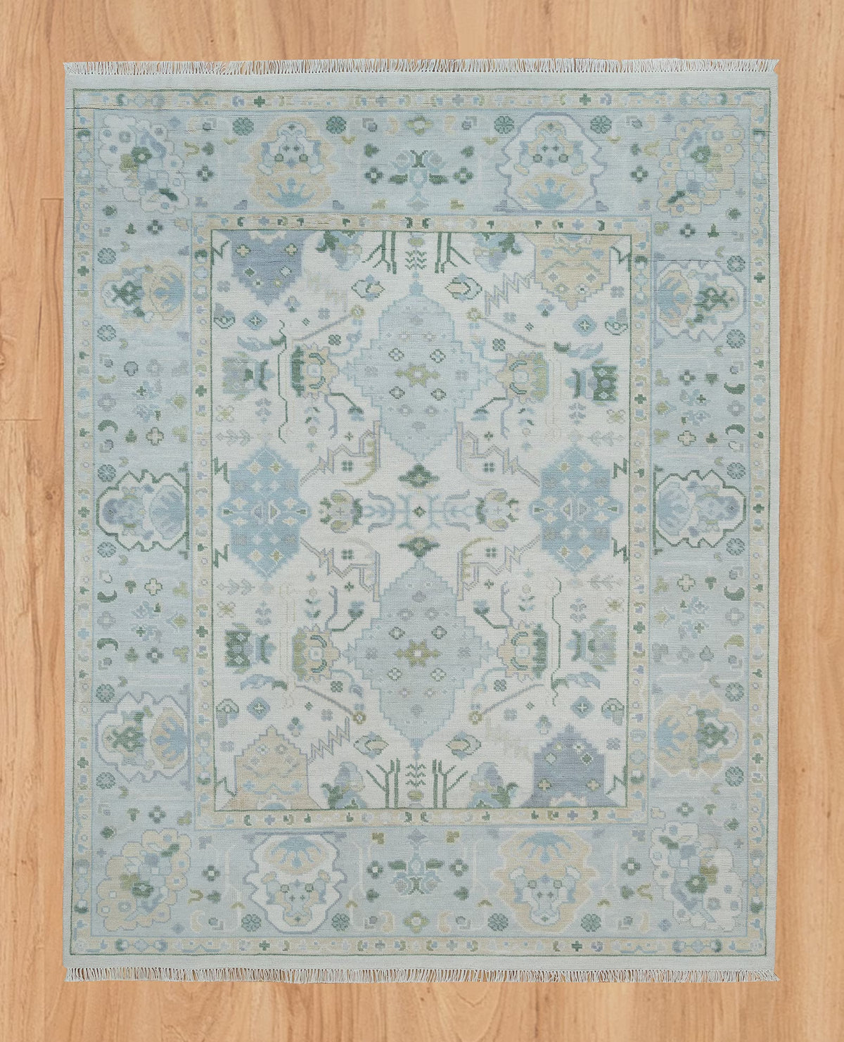 Turkish Oushak Rug Blue And White - Alef home