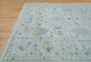 Turkish Oushak Rug Blue And White - Alef home