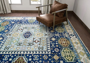 Turkish Oushak Rug Nevy Blue - Alef home