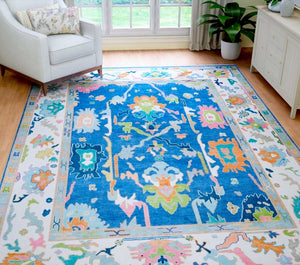Turkish Oushak Rug Navy Blue - Alef home