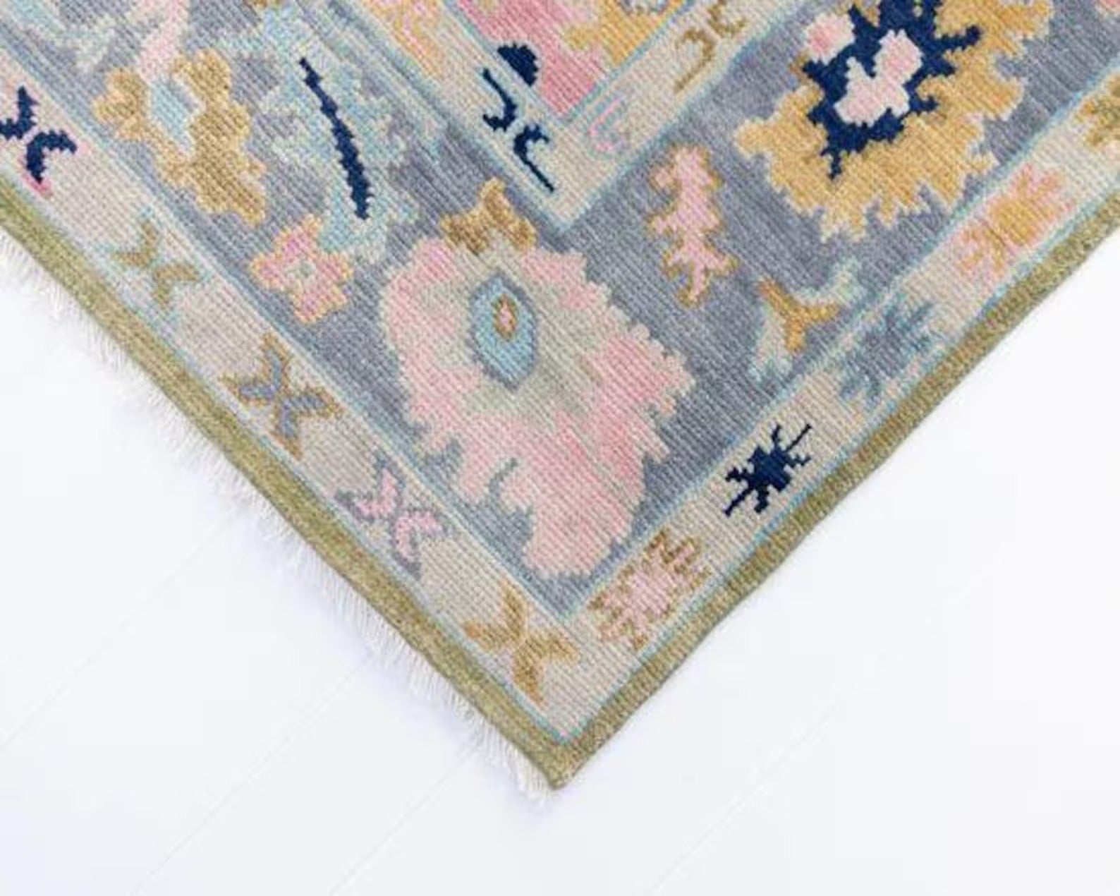 Turkish Oushak Rug Green