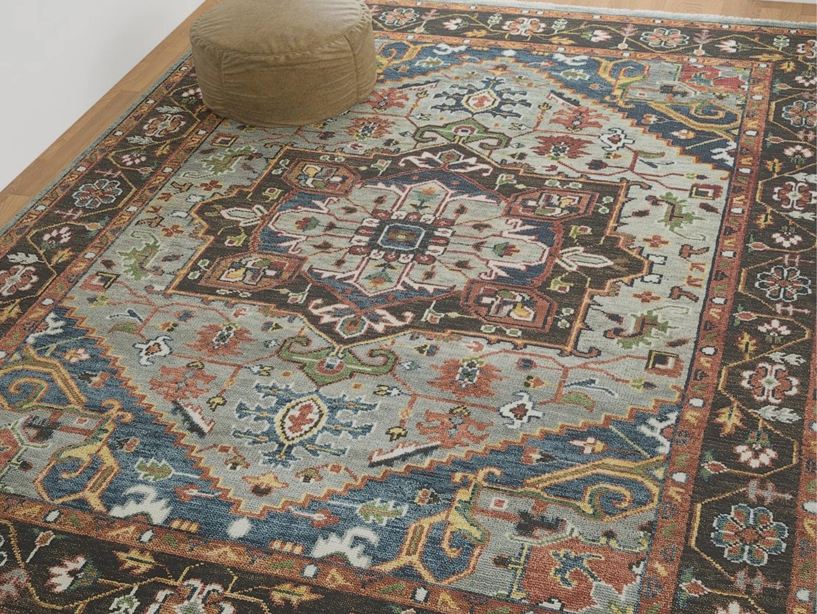 Turkish Oushak Rug Brown Colour