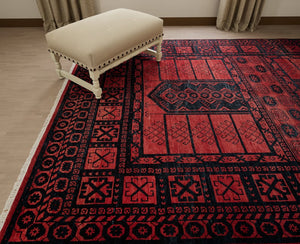 Turkish Oushak Rug Red - Alef home