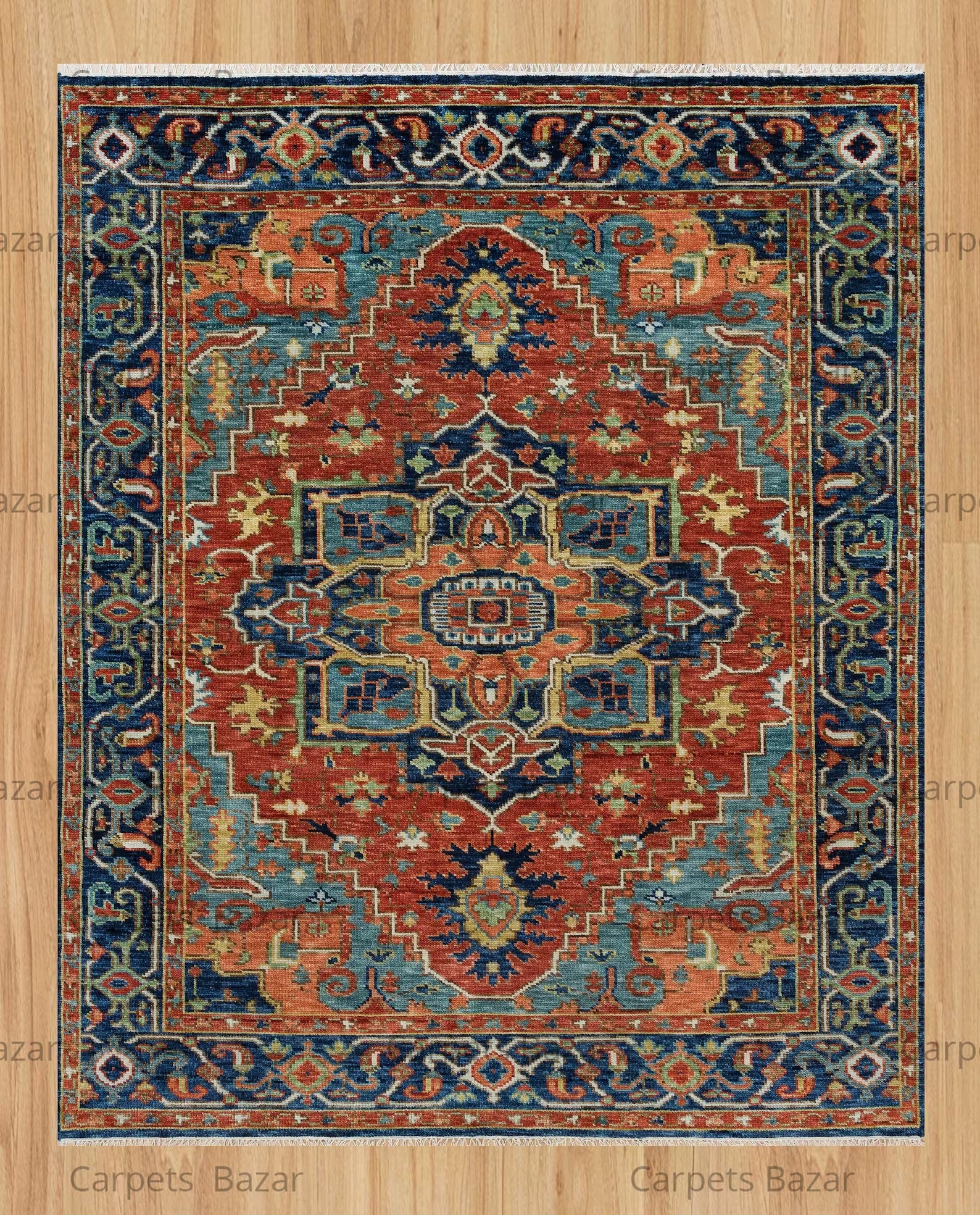 Turkish Oushak Rug Red