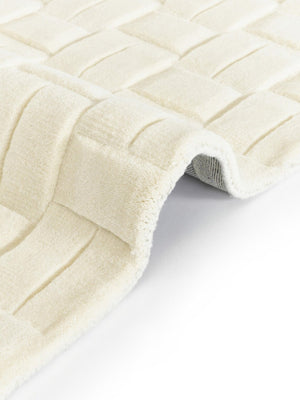 White Brick Hand Tufted Woolen Rug - Alef home