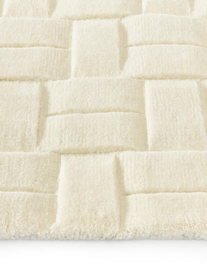 White Brick Hand Tufted Woolen Rug - Alef home