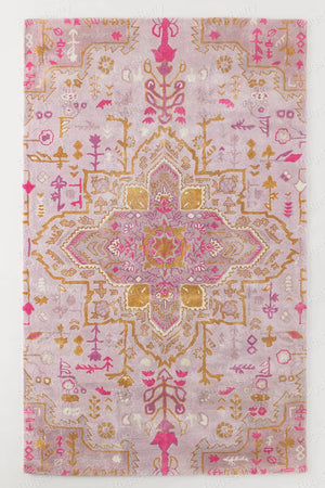 Baby Pink Colour Hand Tufted Wool Rug - Alef home