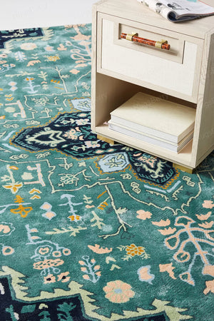 Hand Tufted Woolen Rug Green - Alef home