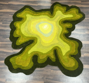 Hand-Tufted Green Wool Rug – Abstract Modern Area Carpet for Contemporary Living Room Décor - Alef home