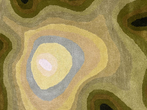 Hand-Tufted Green Wool Rug – Abstract Modern Area Carpet for Contemporary Living Room Décor - Alef home