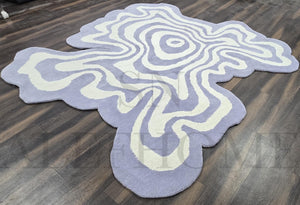 Hand-Tufted Wool Rug – Irregular Abstract Design Carpet for Modern Living Room Home Decor - Alef home