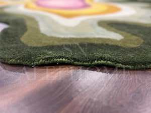 Hand-Tufted Wool Rug: Modern Abstract Wavy Design - Alef home