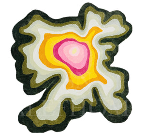 Hand-Tufted Wool Rug: Modern Abstract Wavy Design - Alef home