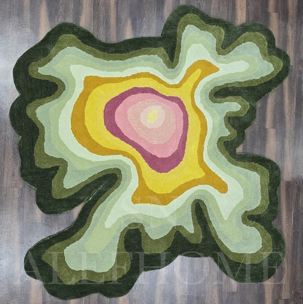 Hand-Tufted Wool Rug: Modern Abstract Wavy Design - Alef home