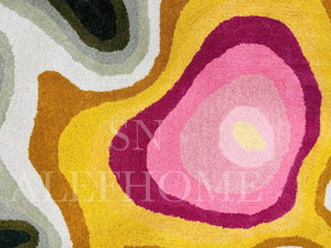 Hand-Tufted Wool Rug: Modern Abstract Wavy Design - Alef home