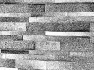 Grey Cowhide Patchwork Area Rug – Handmade Hair-On Leather Carpet for Modern Home Room Decor - Alef home