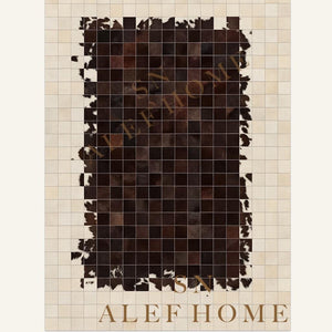 Handmade Geometric Cowhide Rug – Rustic Hair-On Patchwork LeatherCarpet for Home Decor