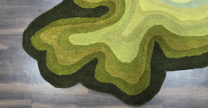 Hand-Tufted Green Wool Rug – Abstract Modern Area Carpet for Contemporary Living Room Décor - Alef home