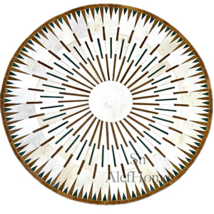 Handmade Cowhide Patchwork Rug: Round Hair-On Leather Carpet - Alef home