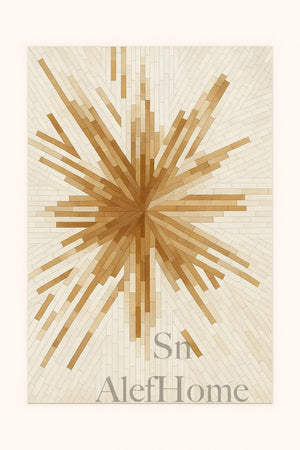 Cowhide Patchwork Area Rug: Natural Brown & White Hair-On Leather - Alef home