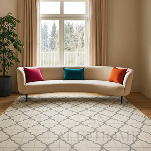 White Cowhide Patchwork Rug – Geometric Hair-On Leather Statement Carpet for Modern Home Décor - Alef home