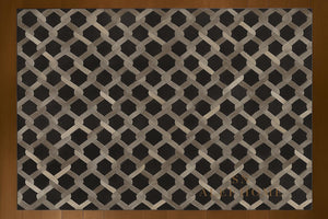 Handmade Cowhide Patchwork Rug: Rustic Farmhouse Leather Carpet - Alef home