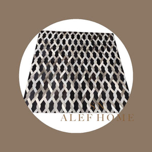 Handmade Cowhide Patchwork Rug: Rustic Farmhouse Leather Carpet