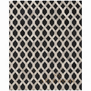 Handmade Cowhide Patchwork Rug: Rustic Farmhouse Leather Carpet - Alef home