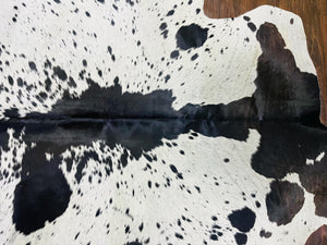Black & White Cowhide Patchwork Rug: Hair-On Leather Farmhouse Decor - Alef home