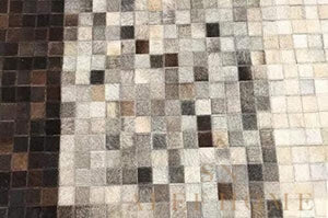 Modern Grey Cowhide Patchwork Rug – Handmade Hair-On Leather Carpet for Living Room - Alef home