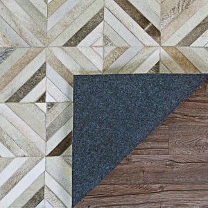 Cowhide Patchwork Rug – Handmade Hair-On Leather Carpet for Modern Home Décor - Alef home