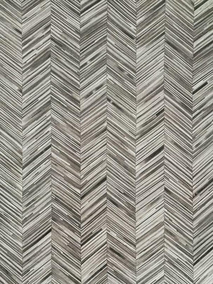 Grey Chevron Cowhide Patchwork Rug – Handmade Hair-On Leather Carpet for Home Décor - Alef home