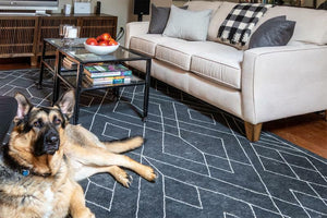 Zero Pile Black Moraccan Design Hand Tufted Rug - Alef home