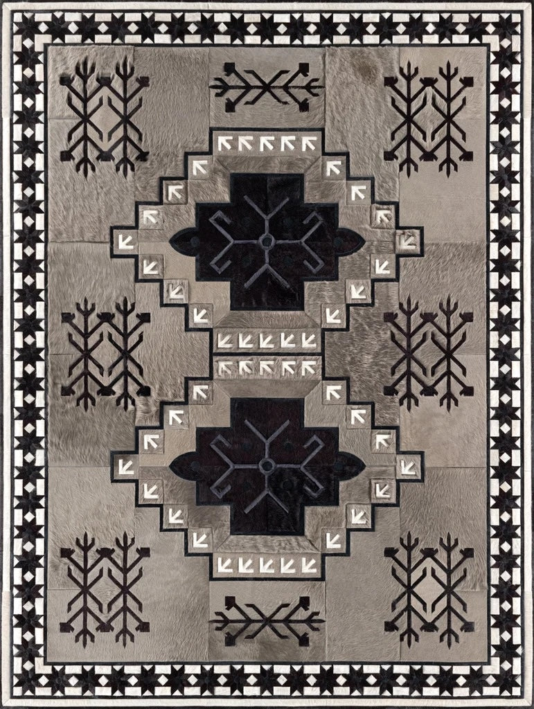 Leather Modren Rug Hairon - Alef home